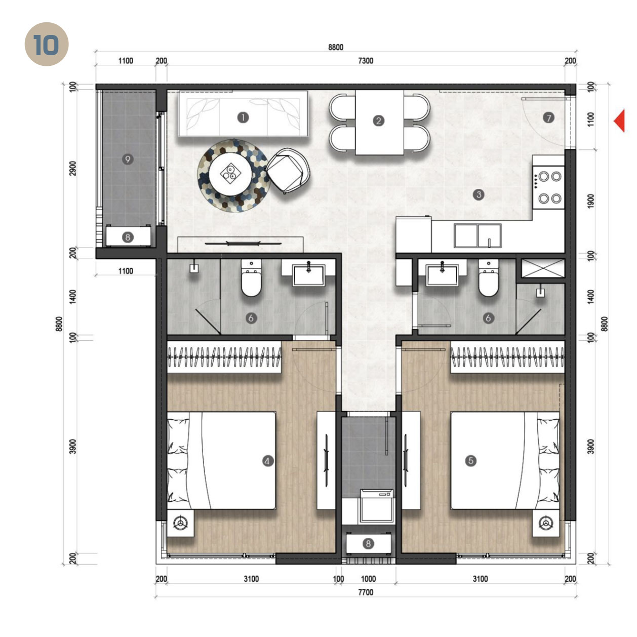 mat bang can ho honas residence 10