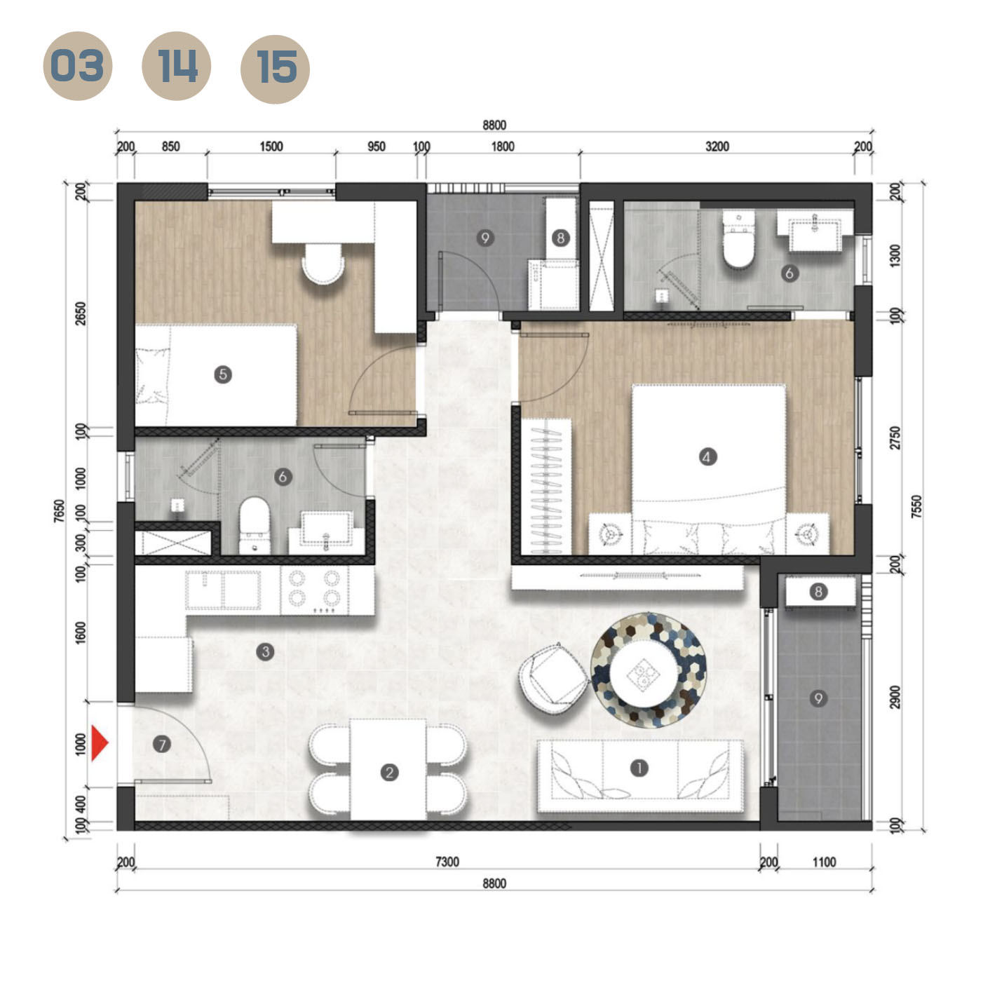 mat bang can ho honas residence 3